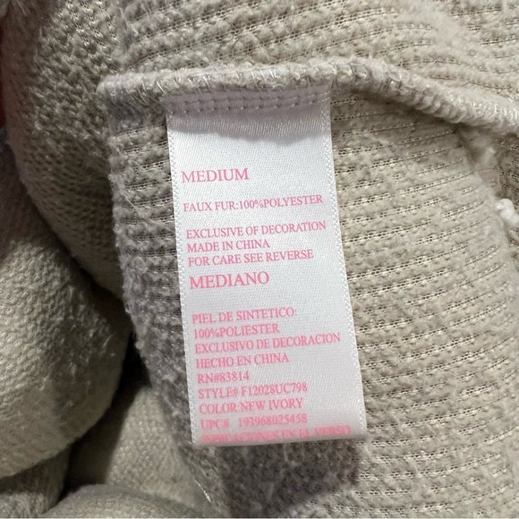 Cozy Sherpa 1/4 Zipped Fleece Cream Womens Size Medium - Picture 5 of 7